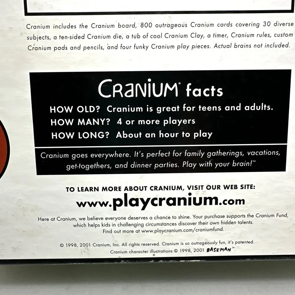 Cranium The Game For Your Whole Brain Outrageous Game Original NEW